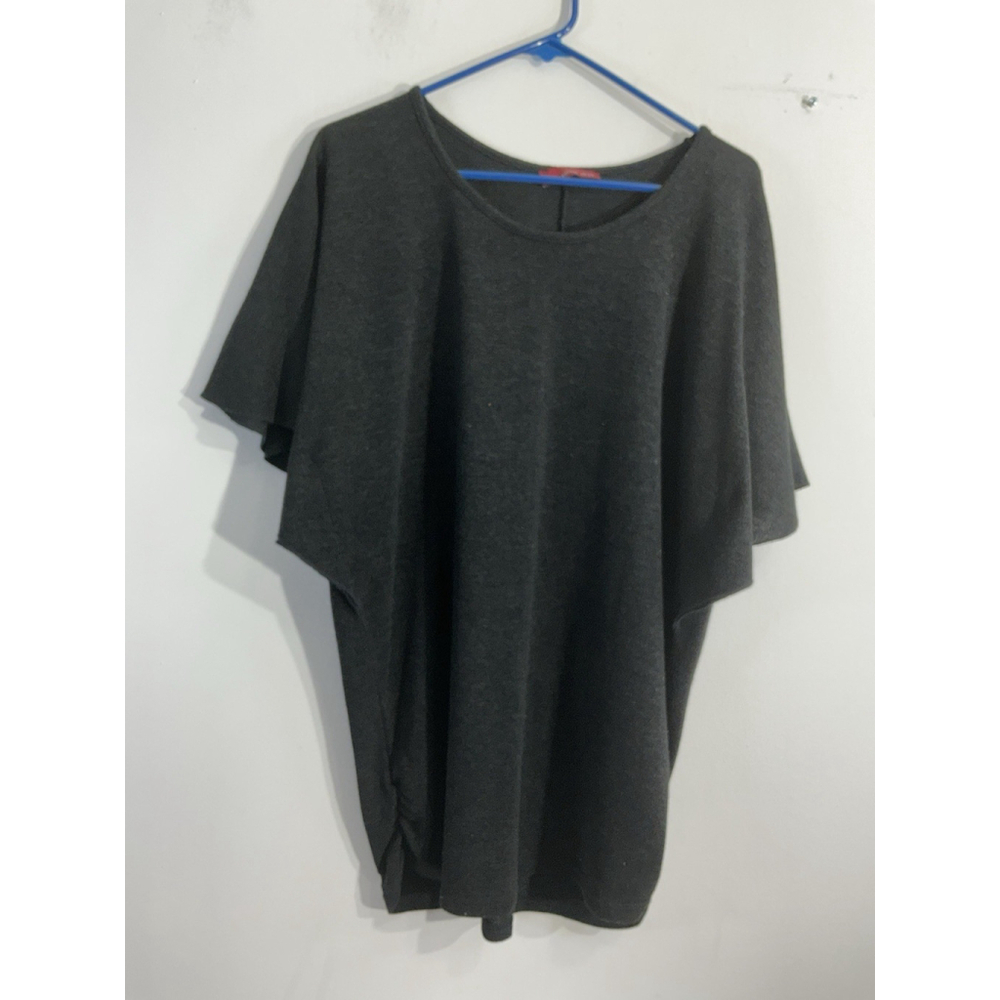 Womans Velvet Skye Sweater XLblack Flutter Sleeves Scoop Neck Rushed Pullover